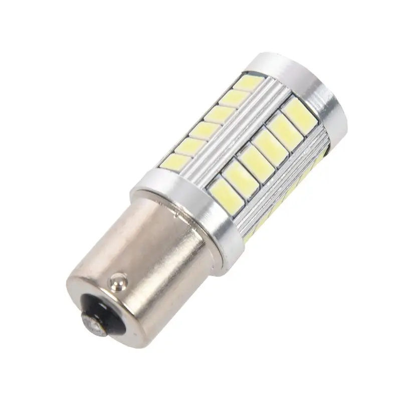 AB56-10X BA15S 12V White LED Sidelight Indicator Car Light Bulb 1156 P21W Silver 33-LED