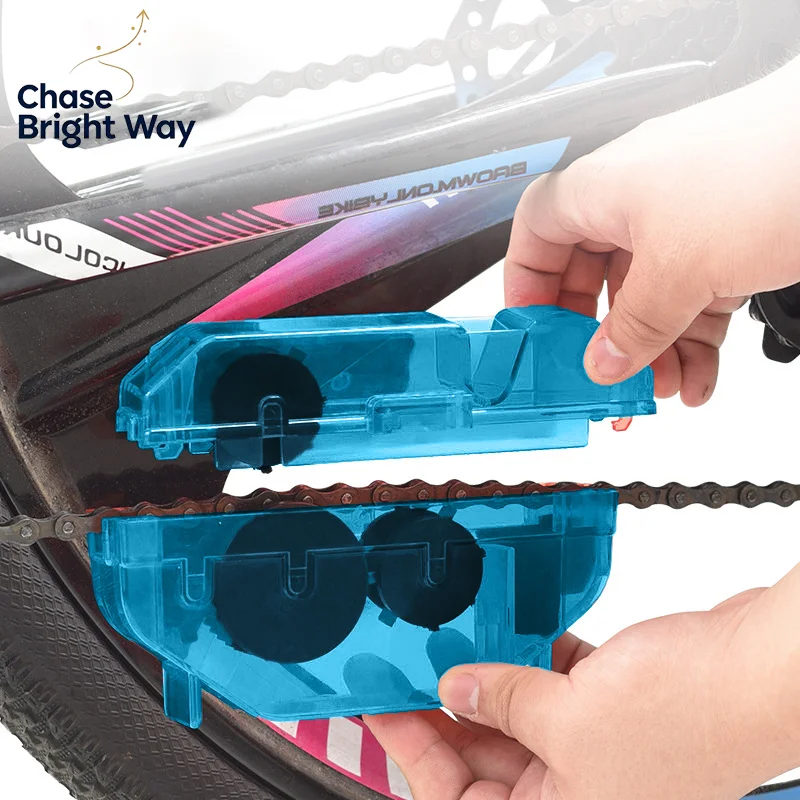 Limpiador portátil de cadenas de bicicleta, cepillos para bicicleta, herramienta de limpieza, kit de limpieza para ciclismo de montaña, accesorio para exteriores, limpieza de cadenas.
