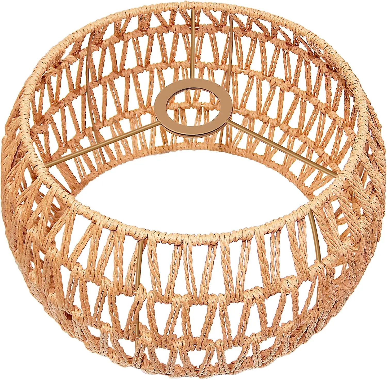 Hanging Pendant Lamp Shade(12.6×6.7),Boho Rattan Lampshade,Hand-woven Wicker Light Shade for Floor Lamps,Table Lamps,