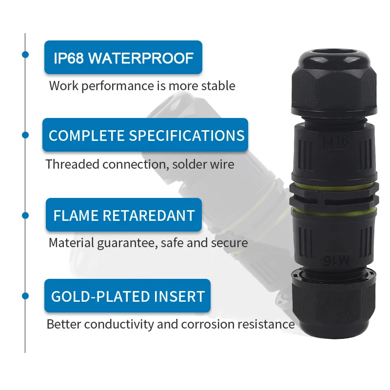 IP68 Outdoor Waterproof Connector  Wire And Cable Quick Coupling 2/3 Core Outdoor Street Lamp Rainproof Terminal Block