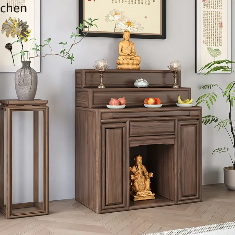 

r5.21 three-layer solid wood offering table, incense case niche, altar cabinet, god of wealth table hall incense case