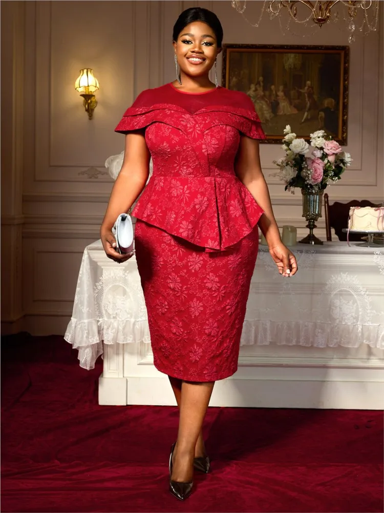 0XL-4XL Plus Size Women Clothes Dresses Elegant Evening Celibrity Clothes Robes Short Sleeve 3XL Big Size Maxi Dress Oversized