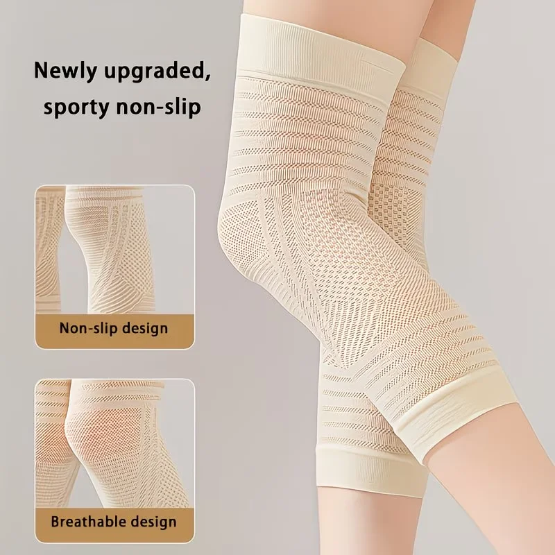 1Pair Compression Kneepads Women Pain Relief Compression Hiking Knee Brace Breathable Elastic Thin Lightweight Indoor Knee Cover