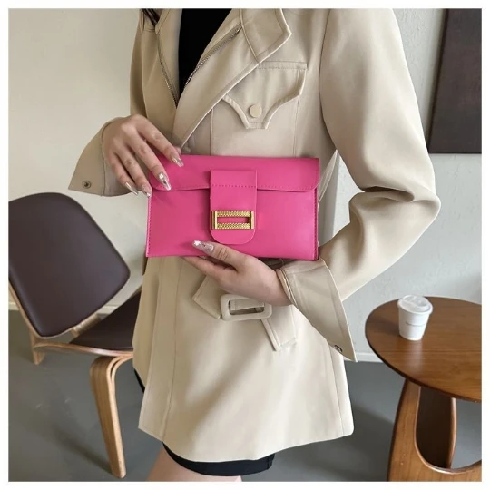 Pink 2024 OL Women Clutch Evening Bag Lady Party Banquet Bags Wedding Woman Handbag Hand Bag Girl Coin PVC PU Envelope Purse