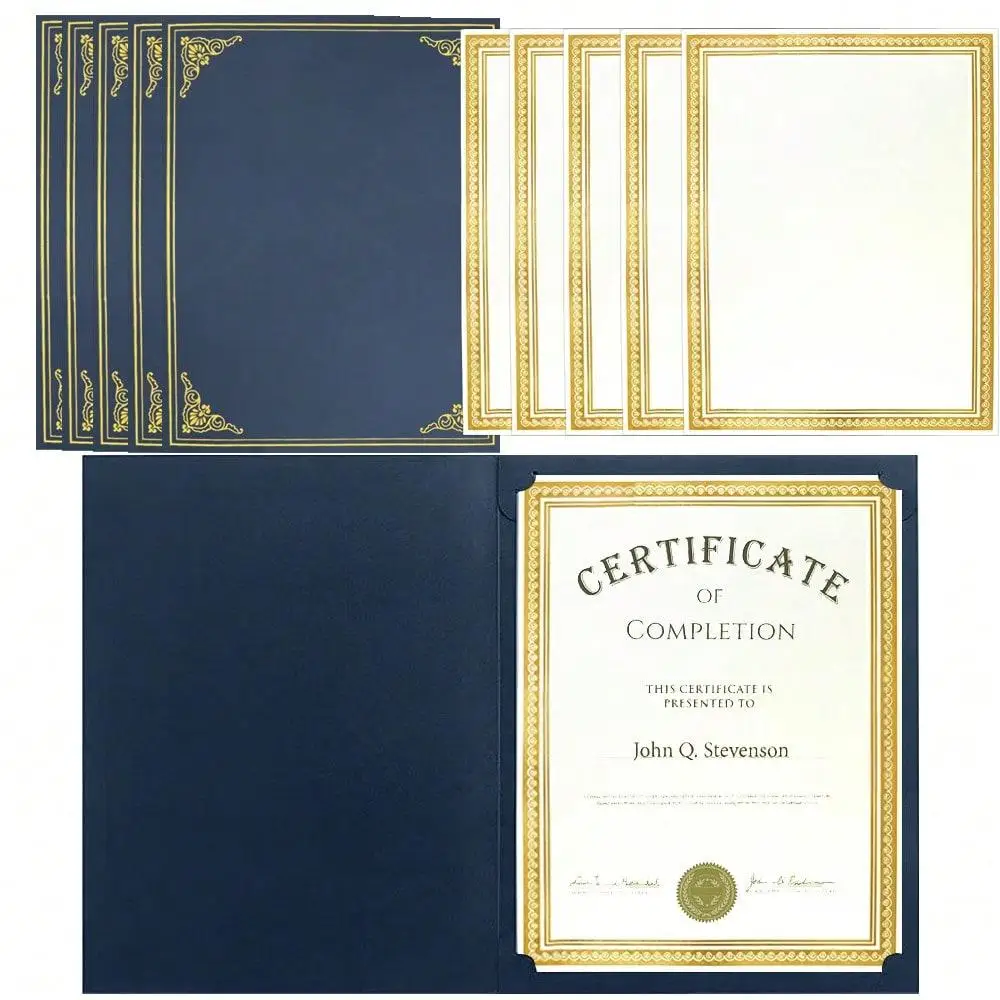 Printable certificate paper set, gold foil frame, 300g thick paper, suitable for graduation certificates, achievement awards