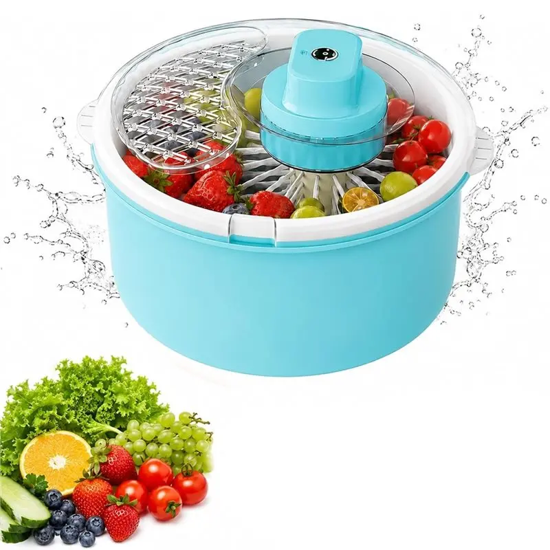 For Meal Prep Salad Spinner And Produce Washer Electric Fruit Washer One-Touch Produce Washing And Drying Solution