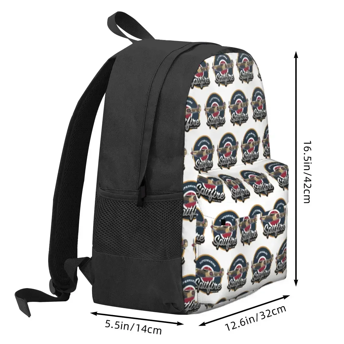 RAF Supermarine Spitfire Fighter Aircraft Plane Airplane Backpack Daypack BookBag School Bag Shoulder Bags for Men Women
