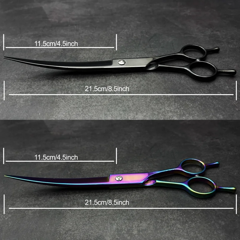 Wingsbro 9 Zoll Professionelle Tierpflegeschere, Tierhaarschere für Hunde, Gebogene Hundepflegeschere – Detail 12