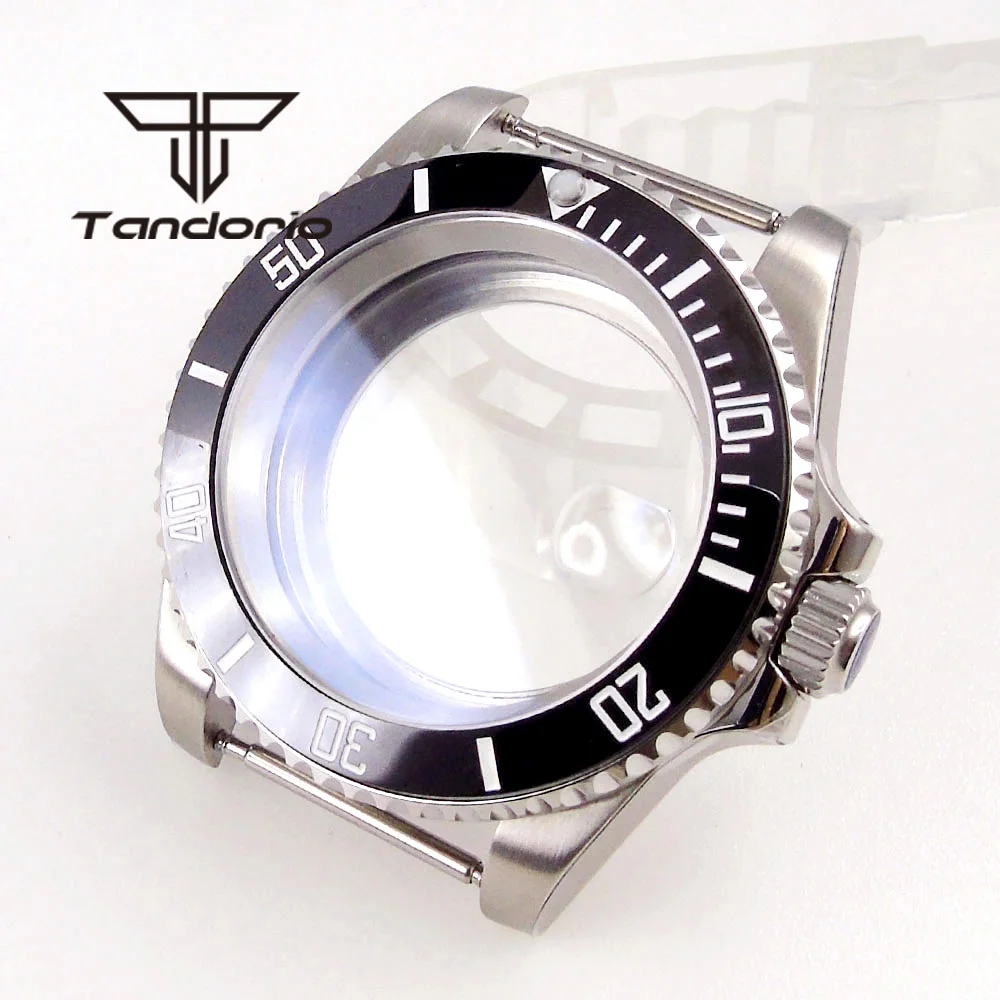 tandorio 40 mm Uhrengehäuse, AR-Saphirglas, 200 m wasserdicht, 120 Klicks, drehbare Lünette, passend für NH35, NH36, NH34, ETA2824, PT5000, Automatikwerk 6