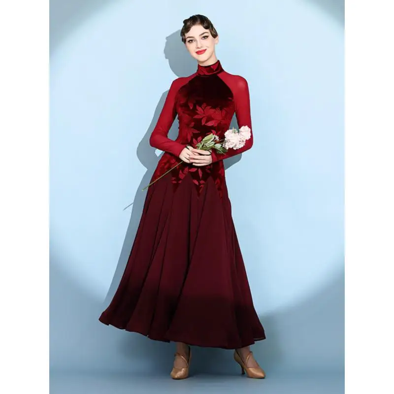 2025 Frau Neues modernes Tanzkleid National Standard Dance Ballroom Dance Walzerkleid 2124