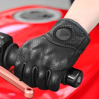 Retro Motorcycle Gloves Men Women Moto Retro Leather Carbon Bike Winter Motorbike Motocross Outdoor ATV Motor Guantes