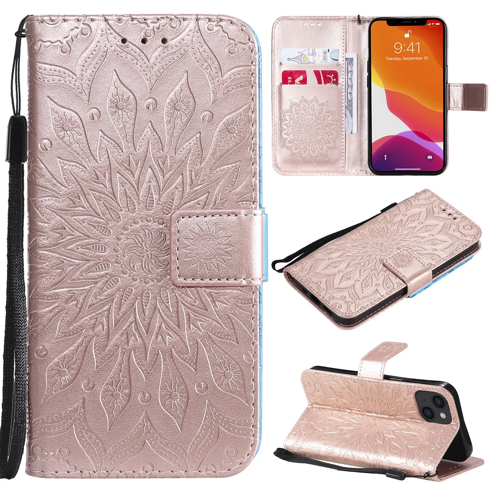 Sunflower Totem Case For Xiaomi Mi 10 10T 11 11T 12 12T 13 13T 14 Lite Pro Ultra 5G Flip Card Slot Leather Phone Book Cover