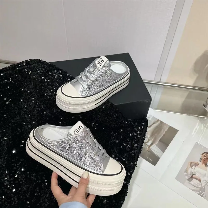 

New Luxury Height Increasing Platform Slippers Women Designer Casual Shoes Bling Fashion Comfort Sneakers Woman Zapatos Mujer