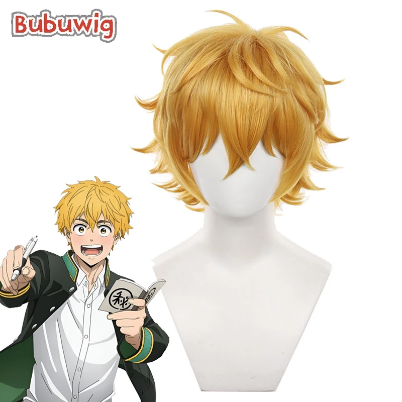 

Bubuwig Synthetic Hair Akihiko Nirei Cosplay Wigs Wind Breaker Akihiko Nirei 30cm Short Golden Yellow Cos Wig Heat Resistant