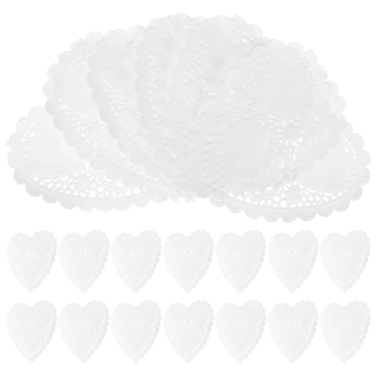 

300 Pcs Food Decor Paper Doilies Disposable Anniversary Heart Cake Placemats Catering Party