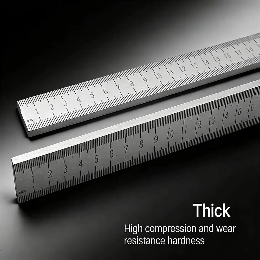 50cm Edelstahl-Lineal Hochtemperatur-Gehärtetes 5mm Dickes Stahllineal Ohne Biegung Silbernes Lineal