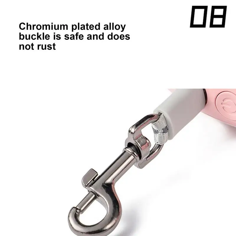 Retractable Dog Leashes Nylon Tape Large Dog Leashes With Led Light Ergonomic Handle Highly Elastic Automatic Telescopic Single 3