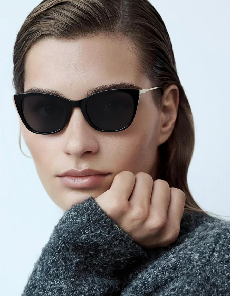 Klassische Cat-Eye-Sonnenbrille für Damen, leichte Metallarme, einfaches Design, vielseitig einsetzbar für mehrere Szenarien