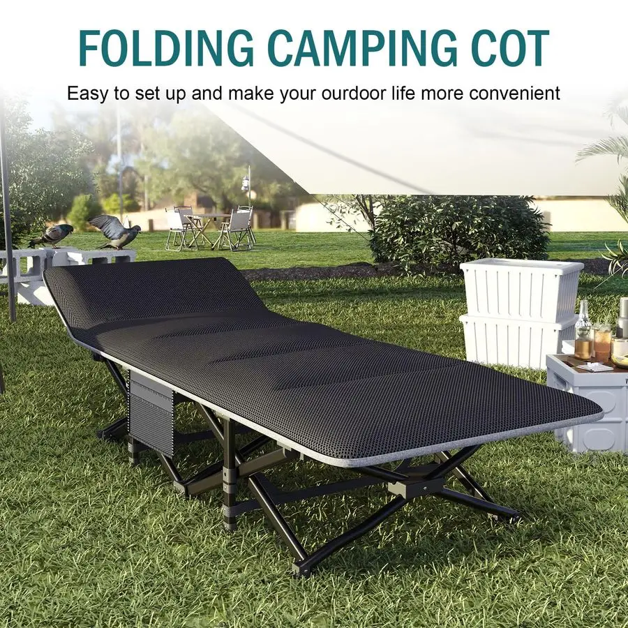 

Детская кроватка для взрослых, складная кровать с удобной подушкой, портативная спальная кровать-палатка с сумкой для переноски для лагеря, офисного использования, улицы, T