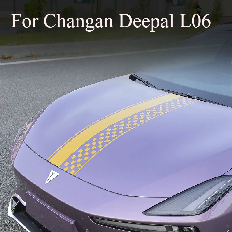 

For Changan Deepal L06 Hood Wrap Stripe Decal, Racing Car Sticker for Engine Cover & Rear Spoiler, Sport Stripe Vinyl Graphic