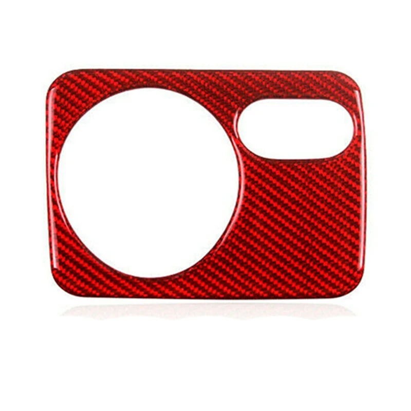 Headlight Switch Panel Cover Frame Trim Sticker Carbon Fiber for Golf 6 MK6 2008 2009 2010 2011 2012 (Red)