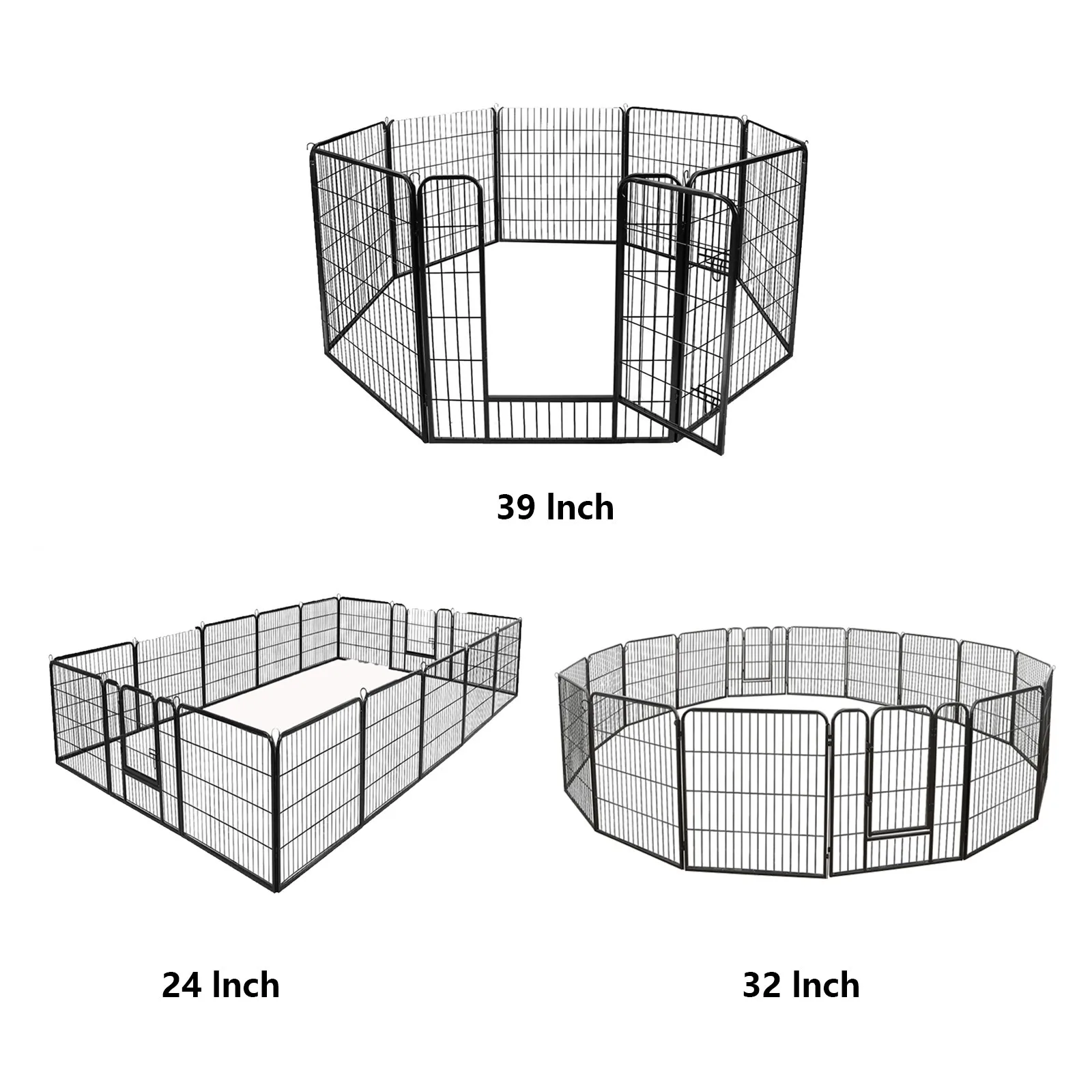 Dog Playpen 8 Panels 40''/16 panels 24” 32