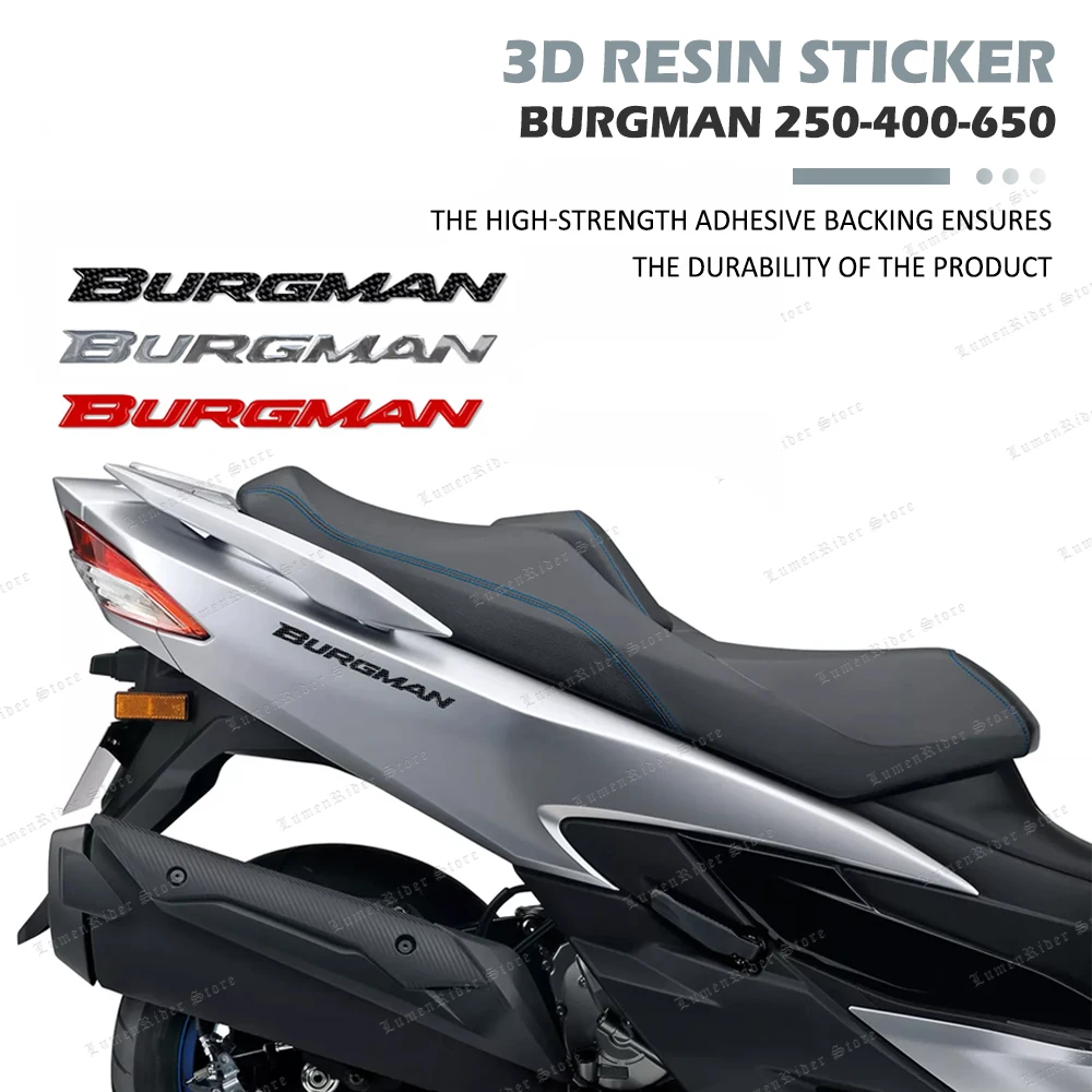 For Suzuki Burgman 250 400 650 Motorcycle 3D Resin Stickers Decals Emblem