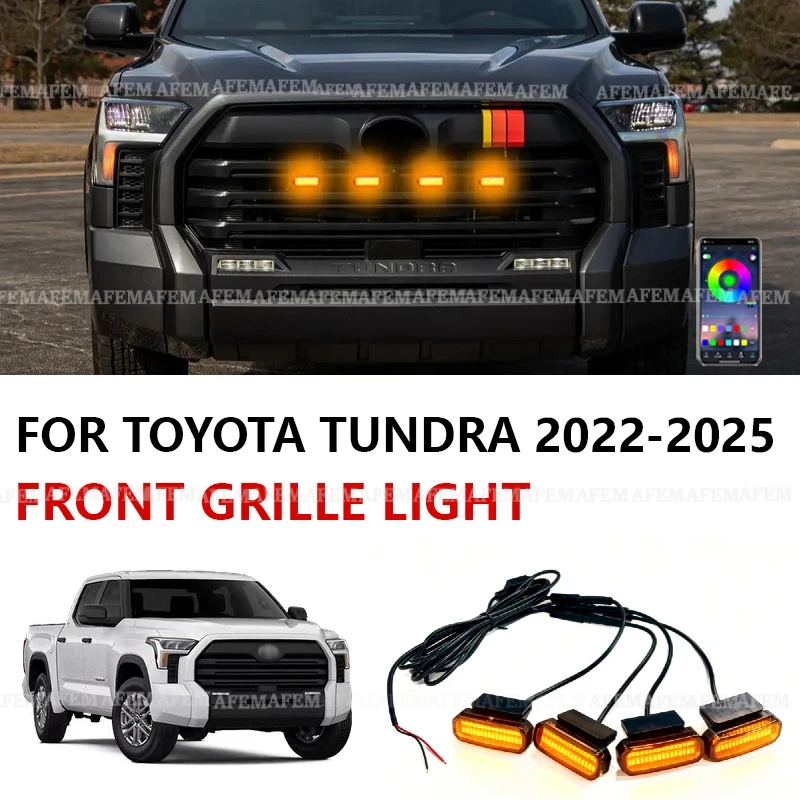 FOR TOYOTA TUNDRA 2022-2025 LED Front Grille Light Car Daytime Running Light Wheel Eyebrow Lamp For Pickup Offroad 12V