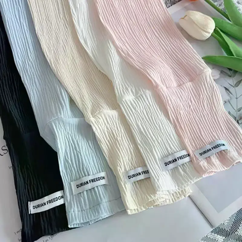 Fashionable Loose Thin Ice Silk Long Sleeves For Women Girls Summer Sunscreen Arm Protector Hand Sleeve Cycling Fingerless Glove