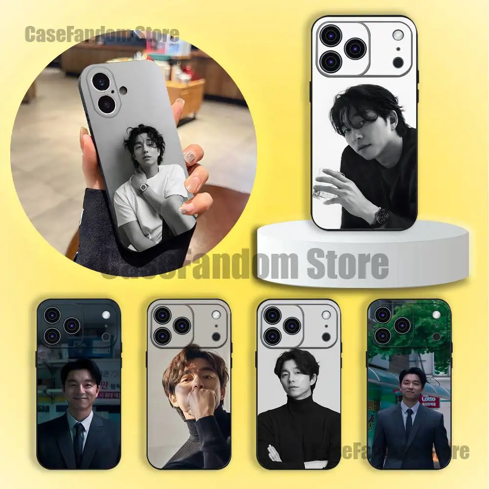 

G-Gong yoo Korea Phone Case For iPhone 17,16,15,14,13,12,11,Pro,Max,Plus Black Shockproof Soft Cover
