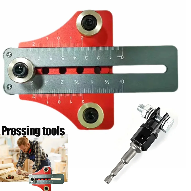 

B17B 2-In-1 Aluminum Alloy Jig Drilling Guide Locator For Cabinet Door And Rebounder Mounting Woodworking Pocket Doweling Jig