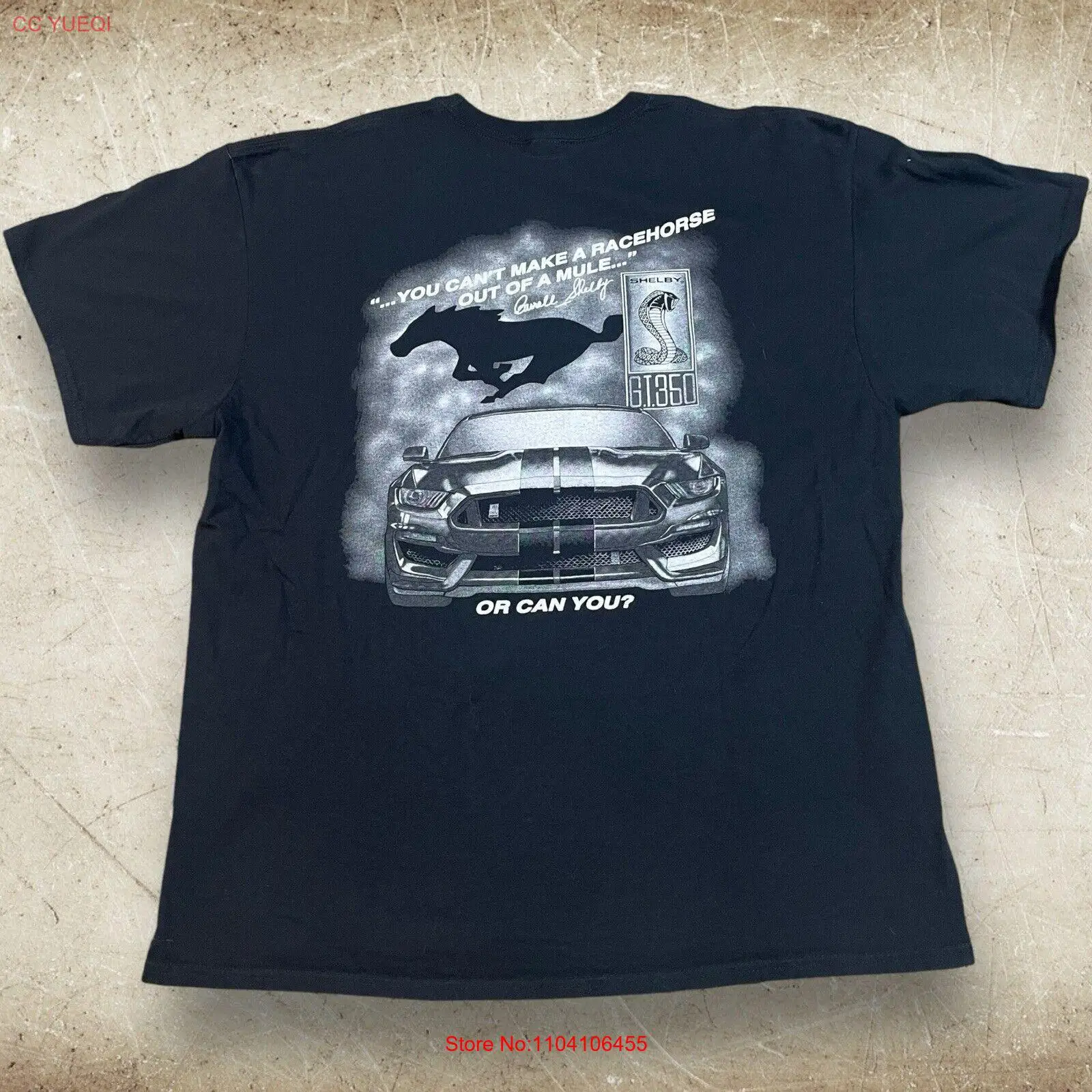 Mustang Shelby GT 350 Car T-Shirt Men’s Size XL Double Sided Racing Muscle Car