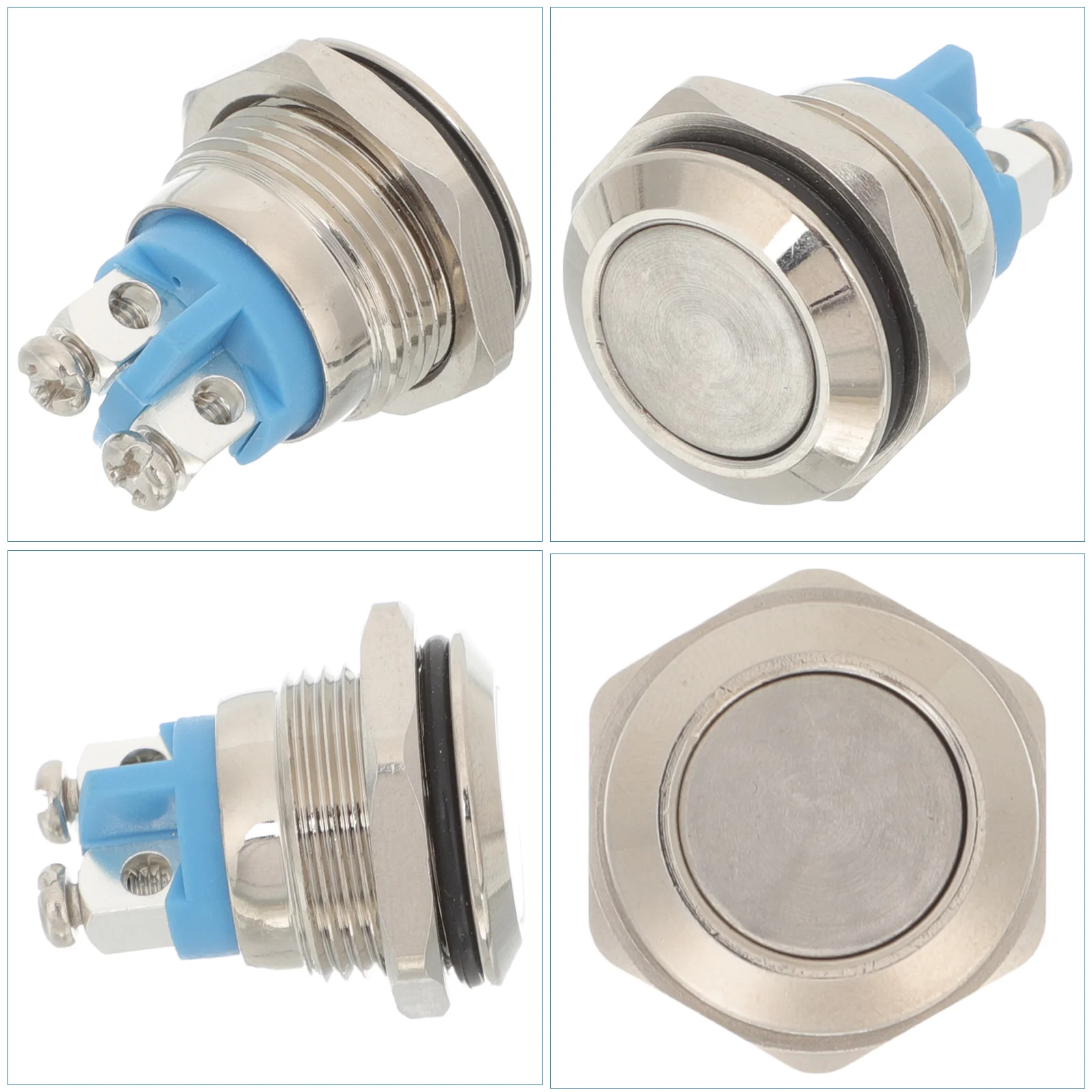 2 Pcs Sucker Doorbell Wired Ringer Button Replacement Front Nickel-plated Copper