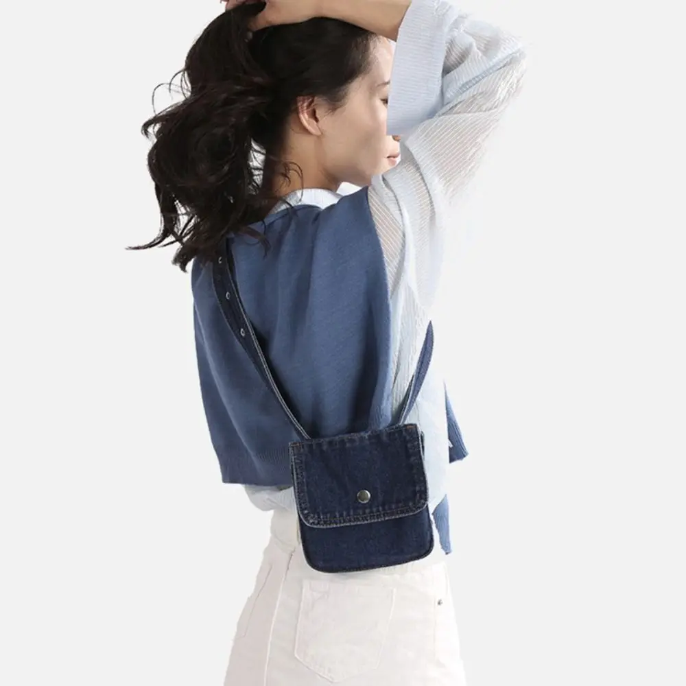 

Multifunctional Denim Belt Waist Bag Pouch Korean Style Denim Crossbody Bag Portable Lightweight Cowboy Chest Bag Student