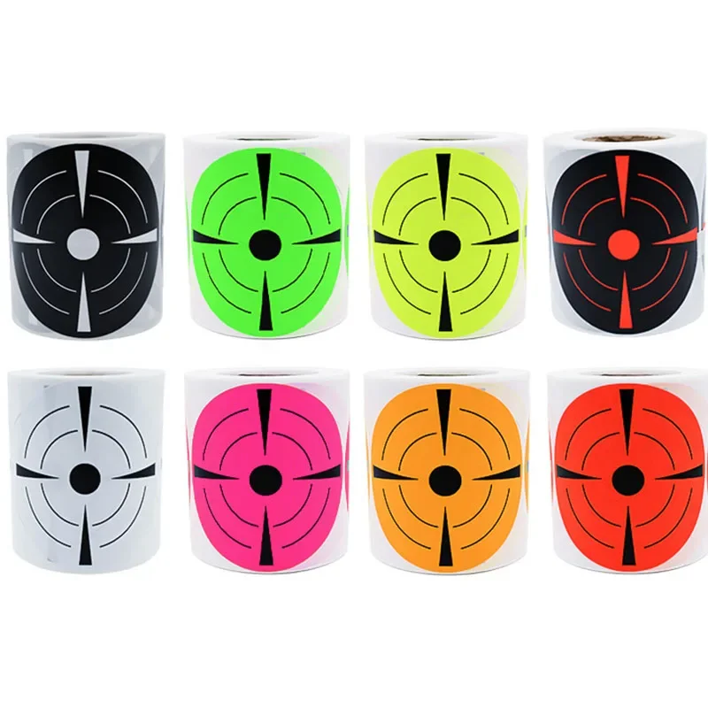 

200 Sheet Impact 7.50cm Self-Adhesive Shooting Sticker Targets Splatter Splash Amp Reactive Per Roll Colors (Bullet Eye)