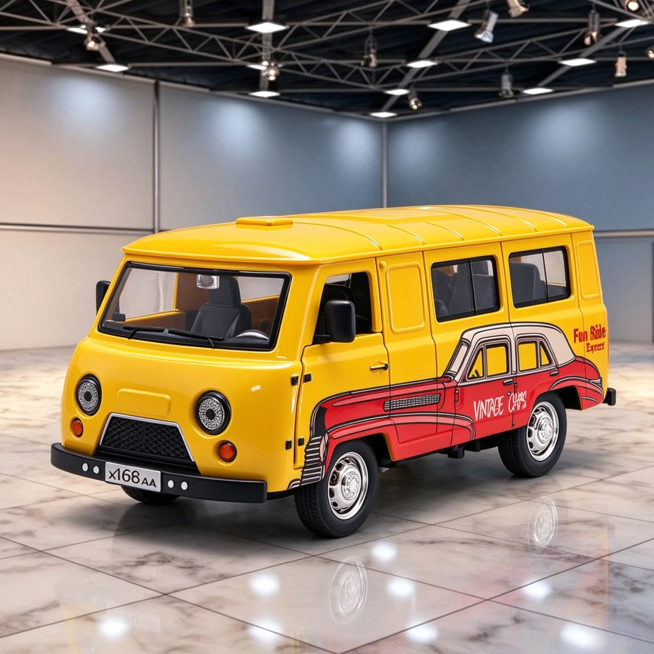 1:24 Retro Military Green Van Diecast Alloy Model Car, Pull Back Vehicle with Light & Sound, Openable Doors,Collectible Gift