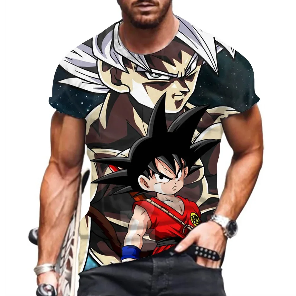 Nuevo 2025 ropa esencial para hombres Dragon Ball Z Goku Super Saiya camiseta para hombres camisetas de moda camisas de tendencia Vegeta manga corta