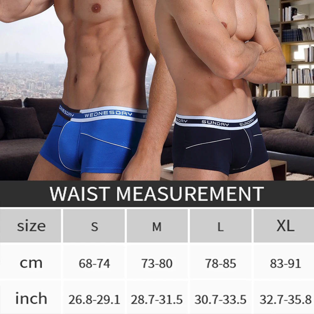 Roupa íntima masculina de fibra de bambu, respirável, confortável, shorts ultrafinos, sexy