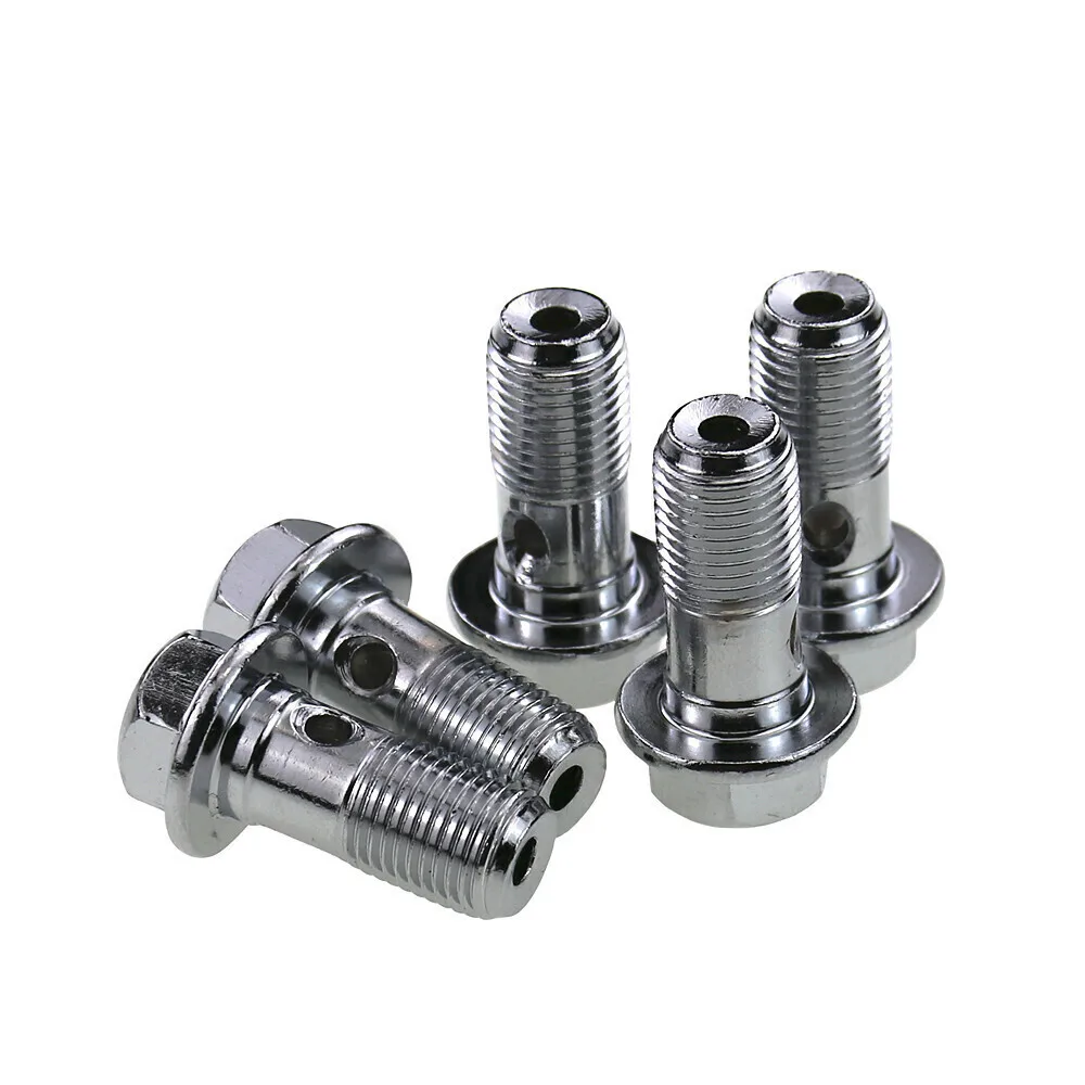 10 Pieces Motorcycle Brake Caliper Banjo Bolts Screws Nails M10x1.25mm/1mm For Brake Hose Master Cylinder Honda Yamaha