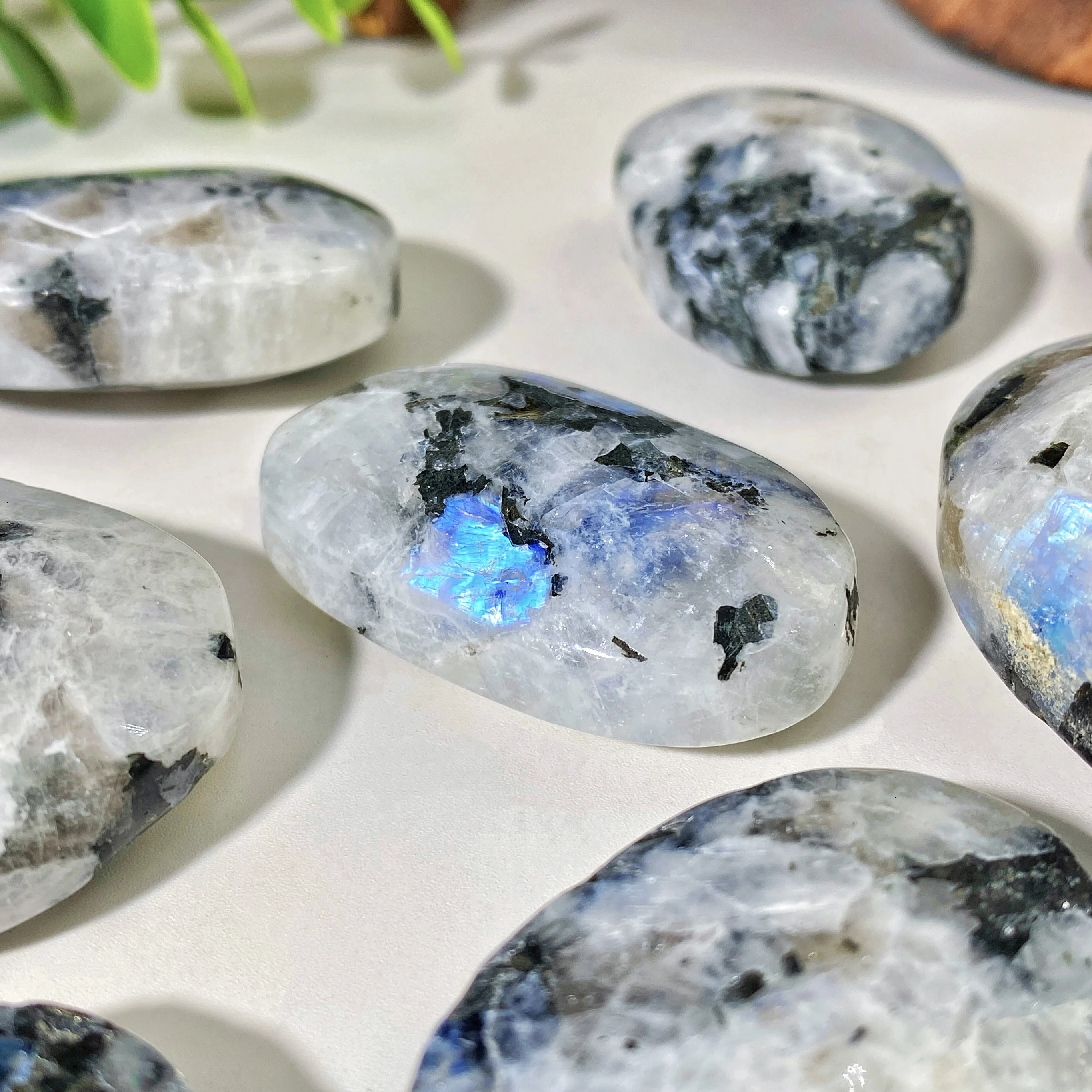 1PC High Quality Rainbow Moonstone Palm Natural Crystal Palm, Gemstone Jewelry, Glitter, Birthday Gift, Desktop Decoration. view 5