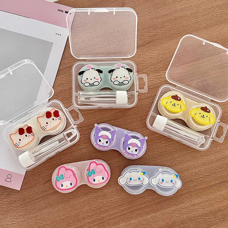 

Cute All-in-one Contact Lens Cases KT Cat Travel Portable Nearsighted Transparent Contact Lens Case Care Boxes Gifts
