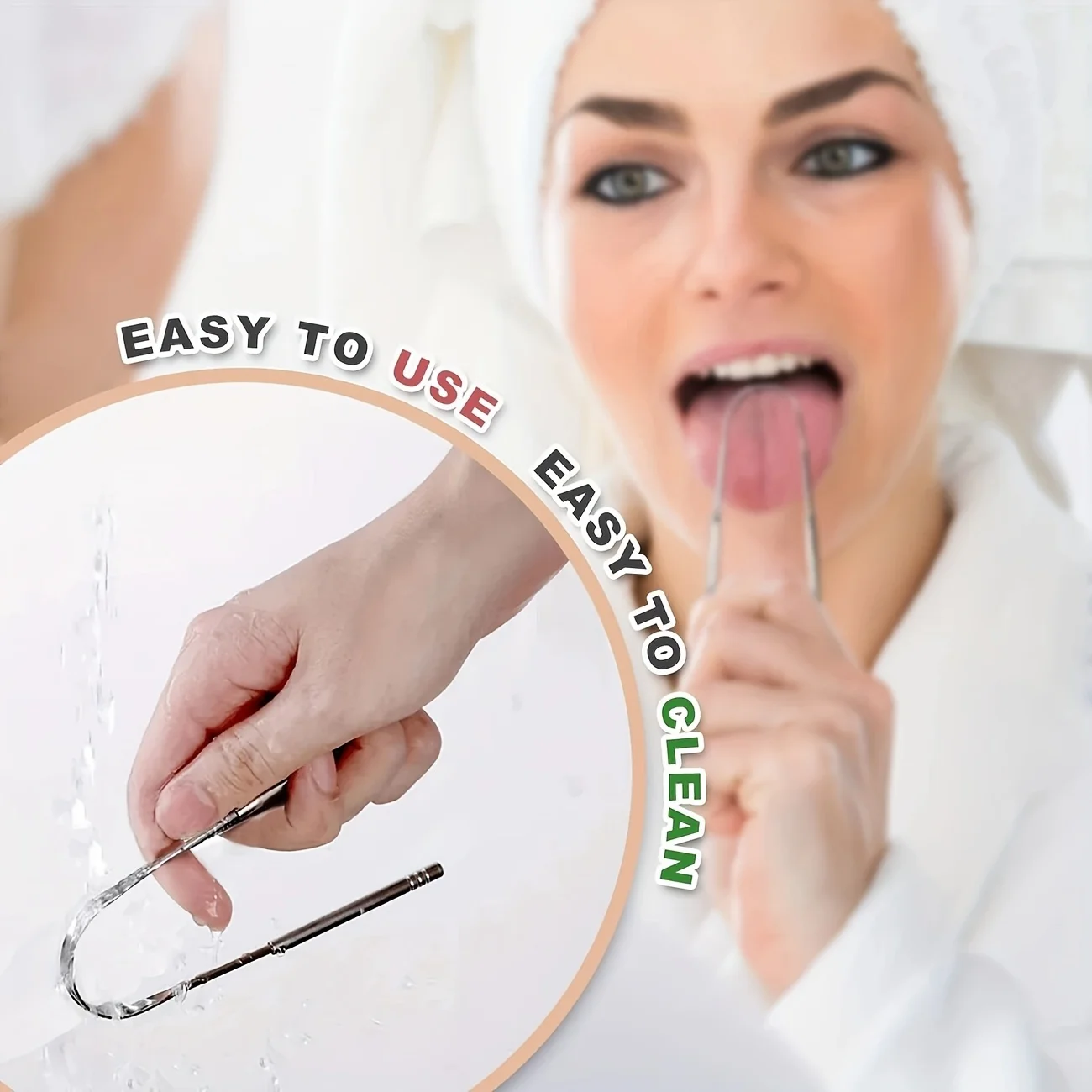 1/2 قطعة مكشطة لسان من الفولاذ المقاوم للصدأ للبالغين - منظف لسان للعناية بالفم، ينعش التنفس ويقلل الروائح الكريهة #3