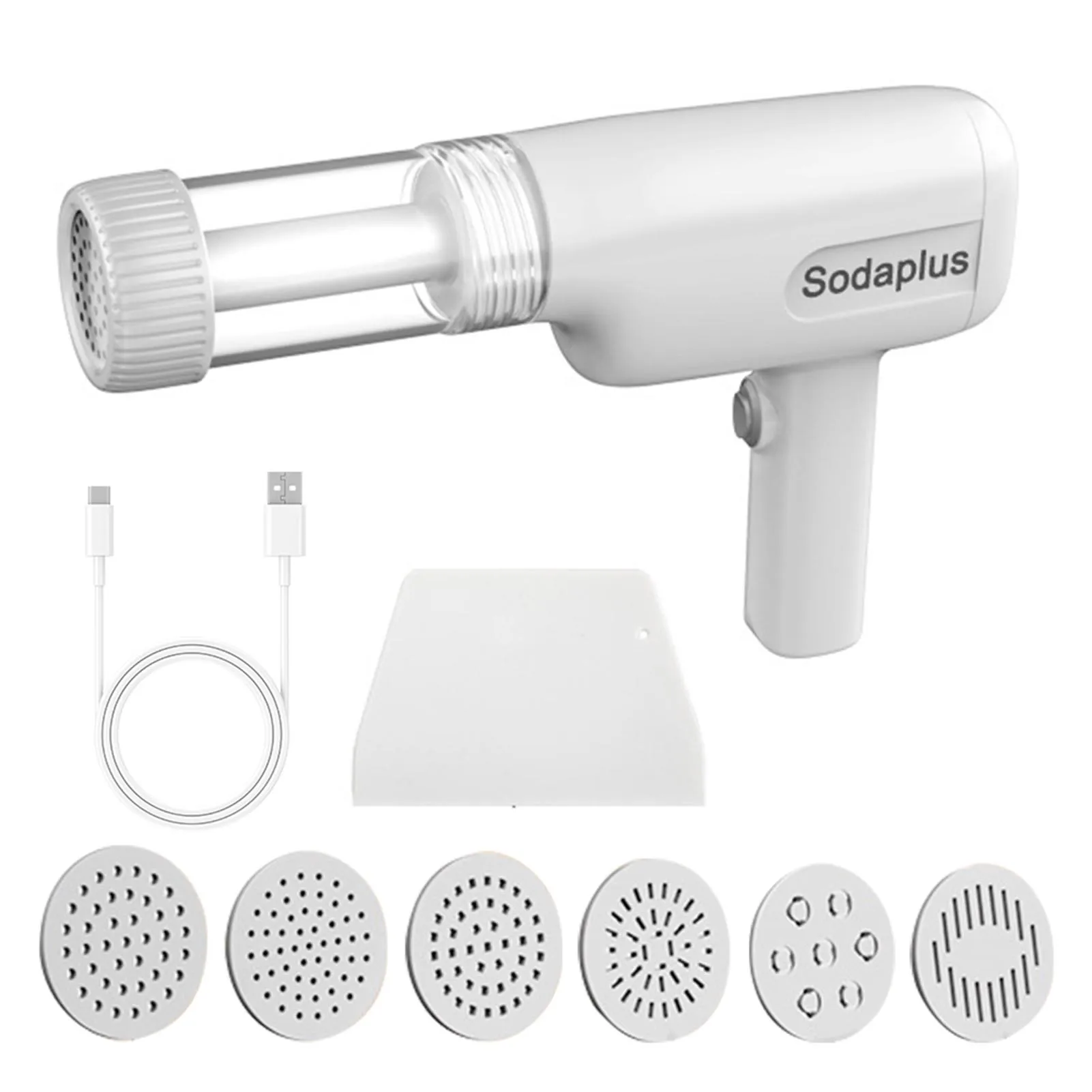 自動パスタメーカーマシン ハンドヘルド電動ヌードルメーカー 6in1 コードレスポータブルスパゲッティヌードルメーカー 生地カッター付き