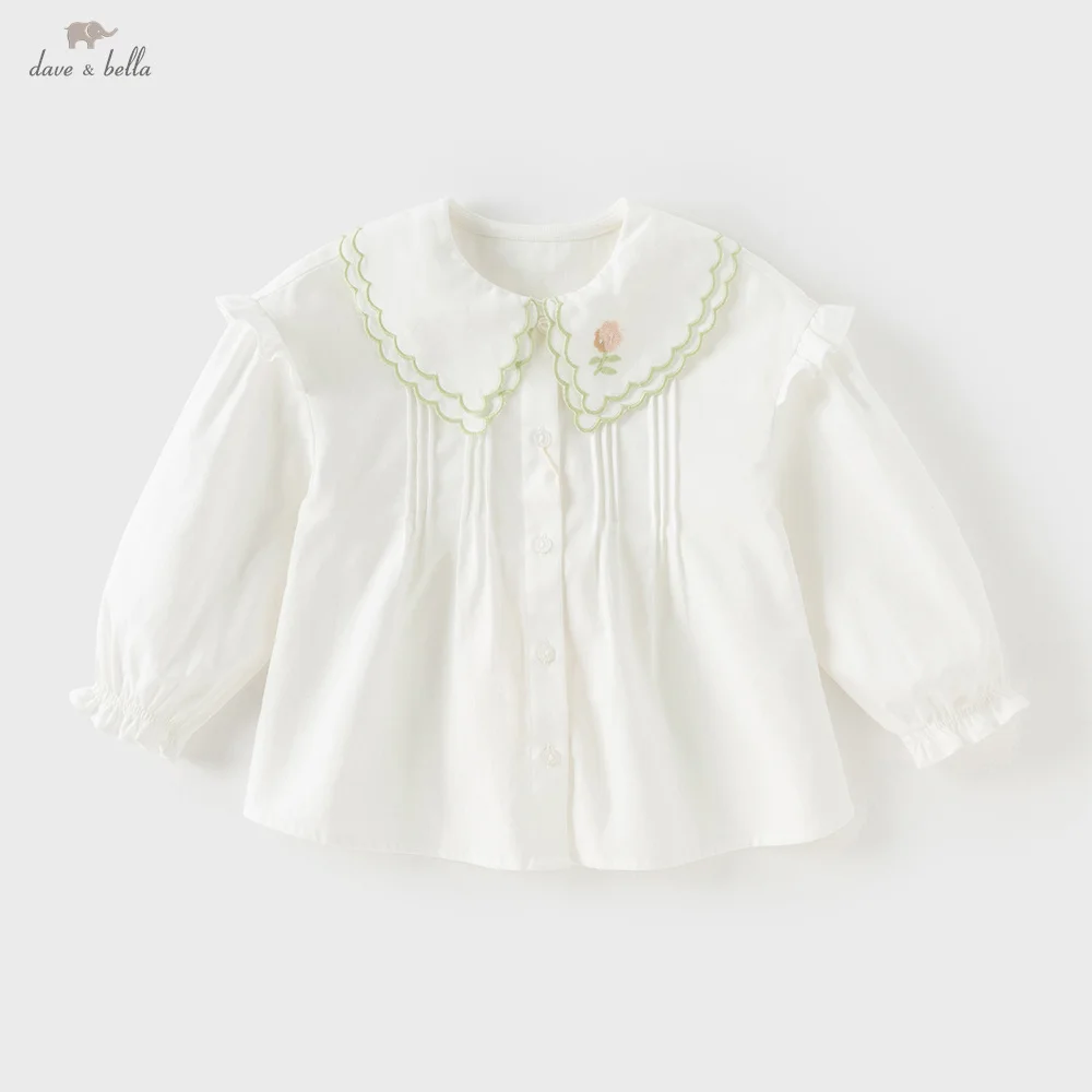 

Dave Bella Children's Shirt Autumn Girls Baby Blouse Gentle Sweet Cute Petal Collar Kids Cotton White Shirt Tops Party DB3252862