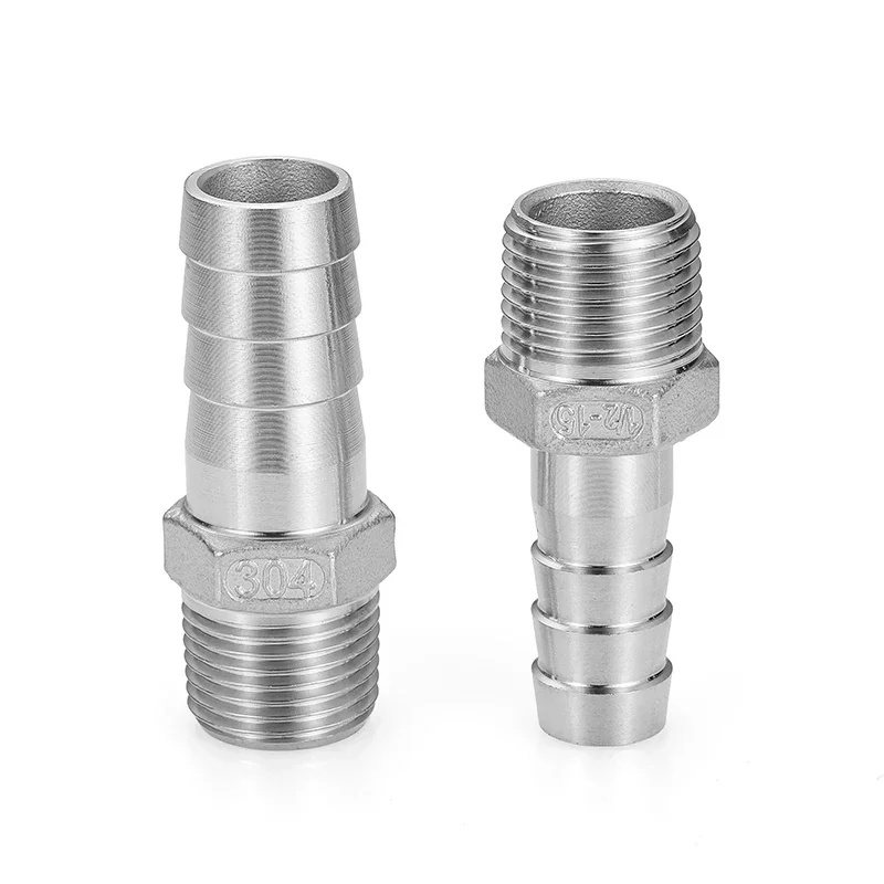 304 Stainless Steel Pagoda Connector 6/8/10/12/13/14/15/16/19/25mm Hose Barb Thread 1/8” 1/4” 3/8” 1/2” BSP Male Pipe Fittings