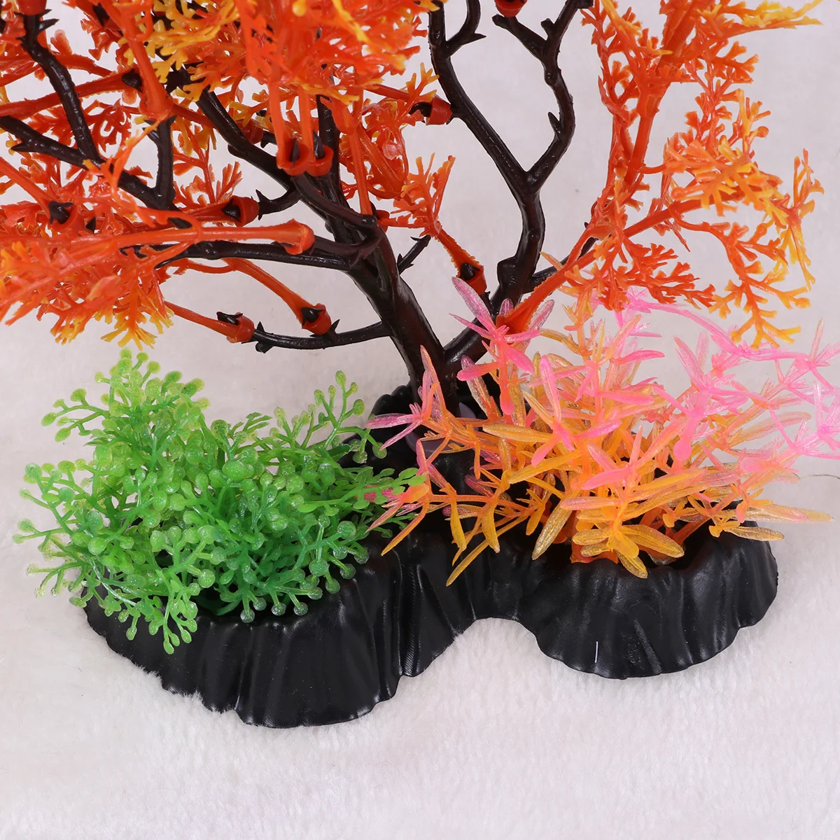 

1Pcs Simulation Tree Aquarium Decor Premium Plastic Green Orange Fish Tank Ornament Decoration Hiding Place for Fish