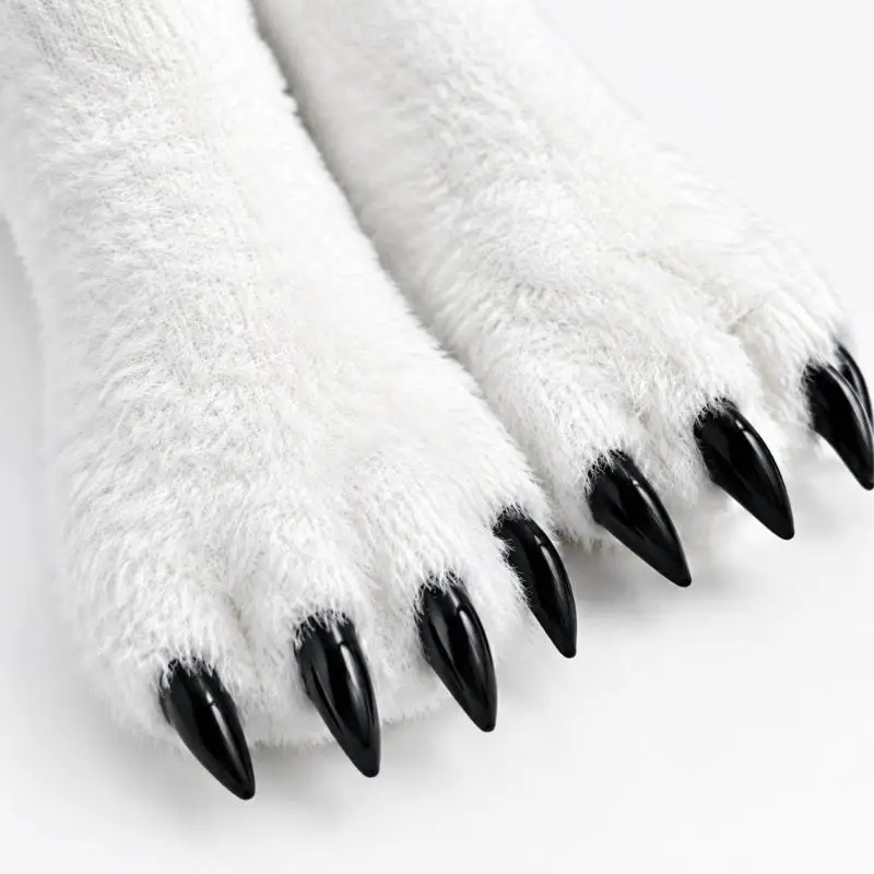39BD Warm Animal Claw Socks with Fuzzy Texture for Cosplay Costume Wear