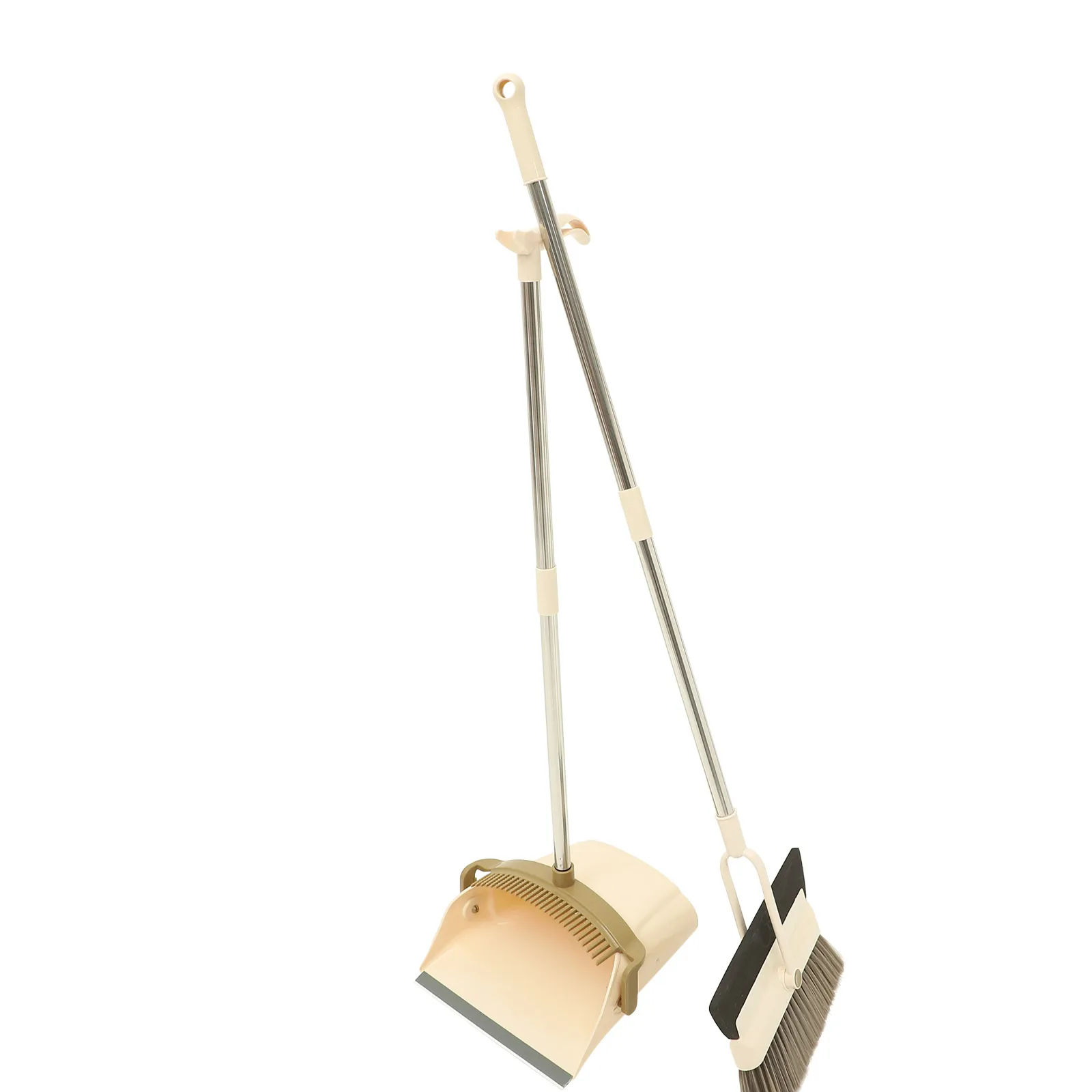 

1 set Broom Dustpan Set Long Handle Home Cleaning Device Floor Tool Hair Sweeper Stable Durable Compact Wall Hangable