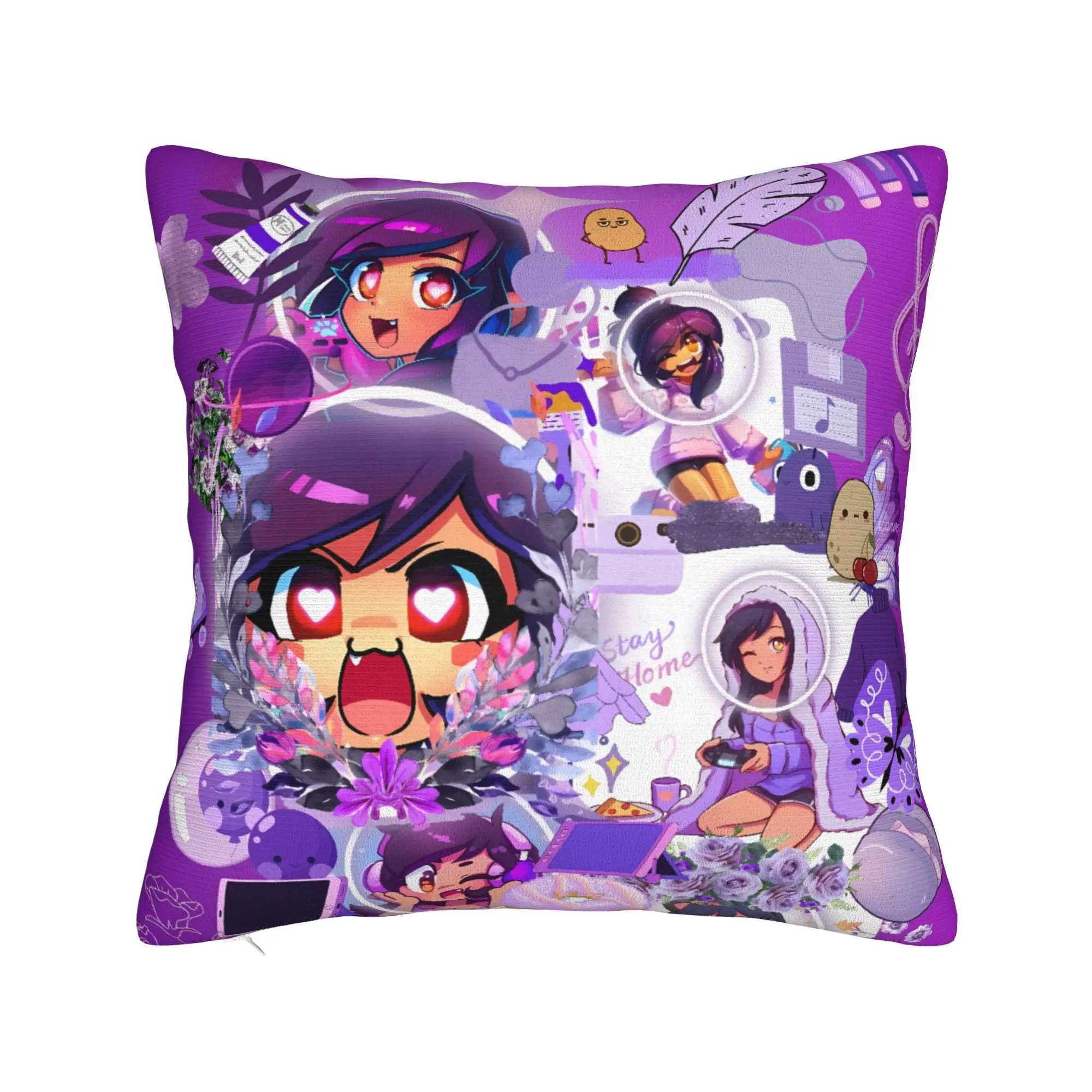 Colorful Aphmau Bright Scene Shot Pillow Cover  Comfy Cushion Cover Cute Funny Pillow Case For Sofa Home Decoration