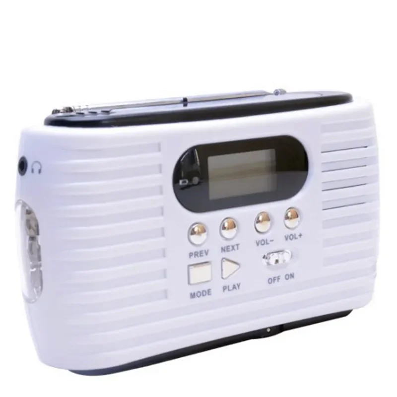 المحمولة AM راديو FM مصباح ليد USB شاحن الهاتف الطاقة الشمسية اليد هزة بطارية ليثيوم تعمل بالطاقة بنك الطاقة في الهواء الطلق مع مكبر الصوت